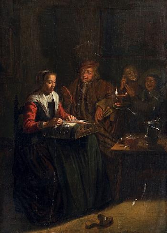 Interieur mit Klöpplerin by Jan Miense Molenaer