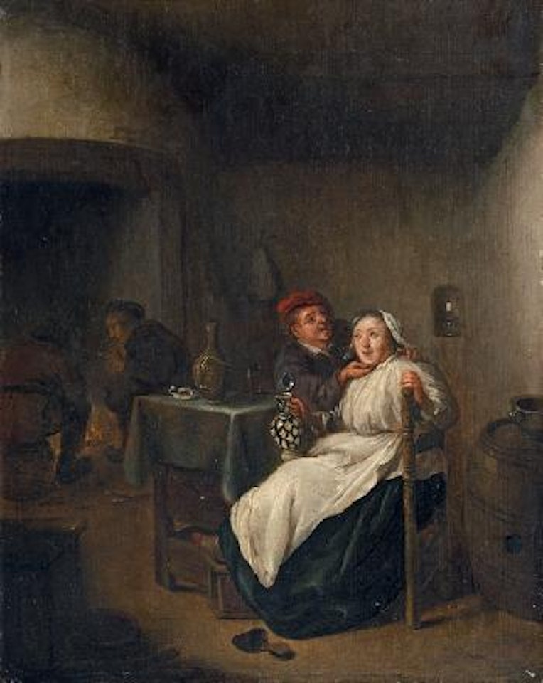 Interieur mit trinkendem Paar by Jan Miense Molenaer