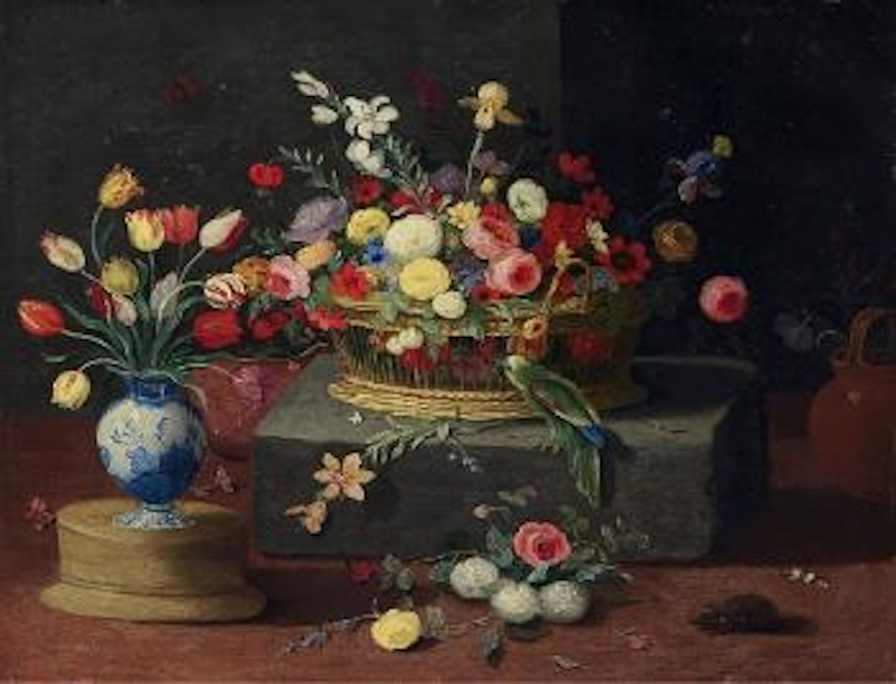 Blumenstillleben mit Korb by Jan Van Kessel The Elder