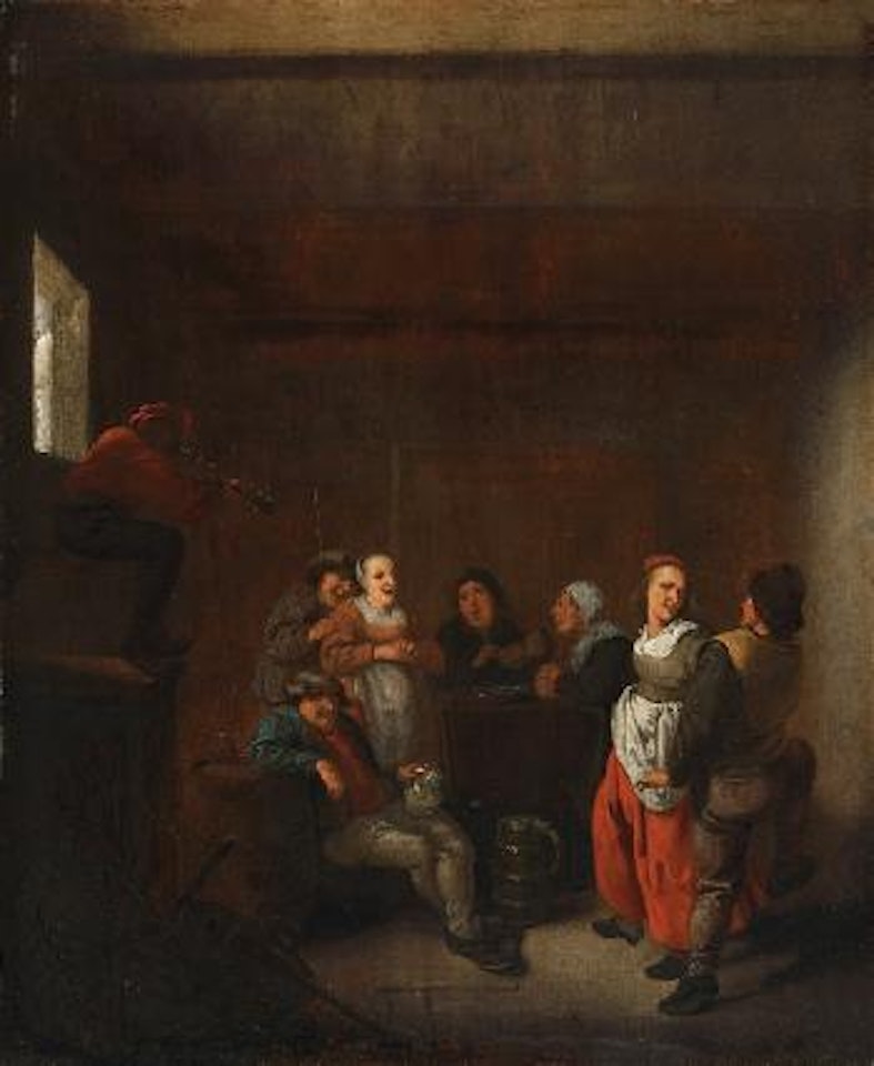 Interieur mit Tanzenden und Geigenspieler by Jan Miense Molenaer
