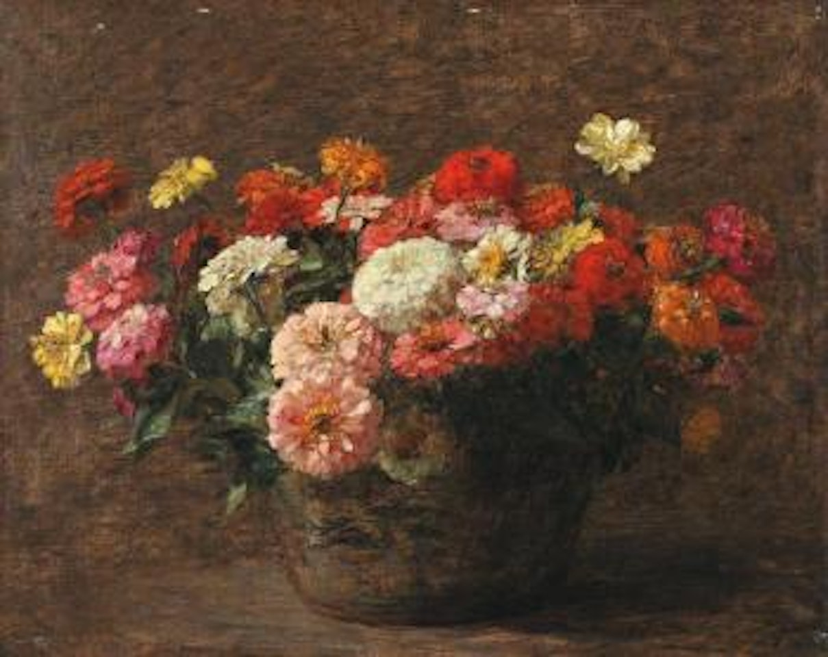 Bouquet de zinnias by Victoria Fantin-Latour