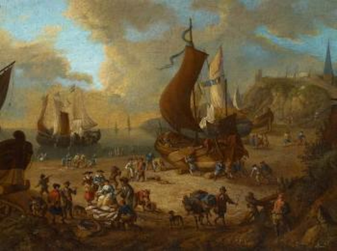 Fischverkauf am Strand von Scheveningen by Pieter Bout