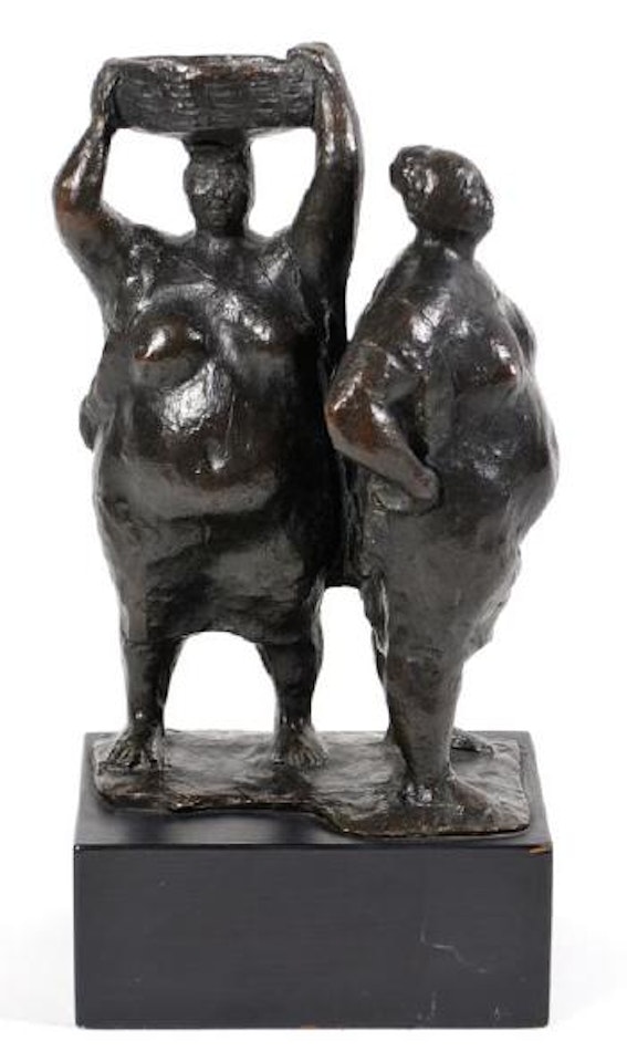 Mujeres de pie con canasto by Francisco Zuñiga