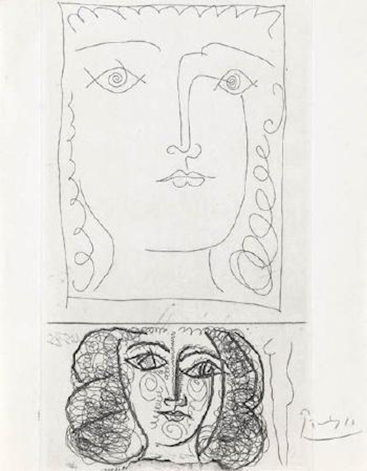 Deux Têtes de femmes de faces by Pablo Picasso