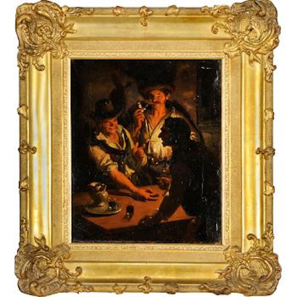 Giocatori di mora in osteria by Angelo Inganni