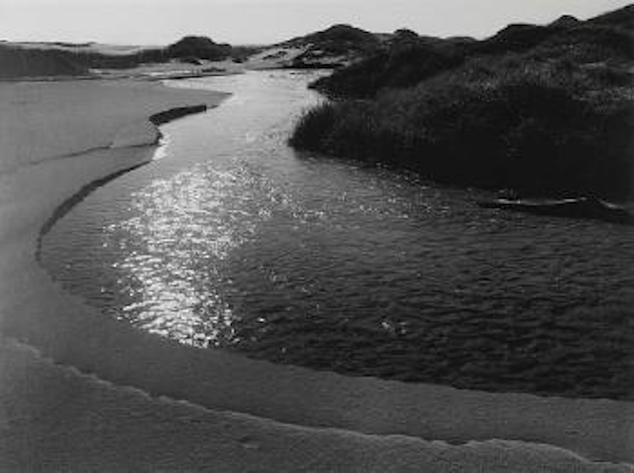 Stream, Sea, Clouds, Rodeo Lagoon, Marin County, California by Ansel Adams