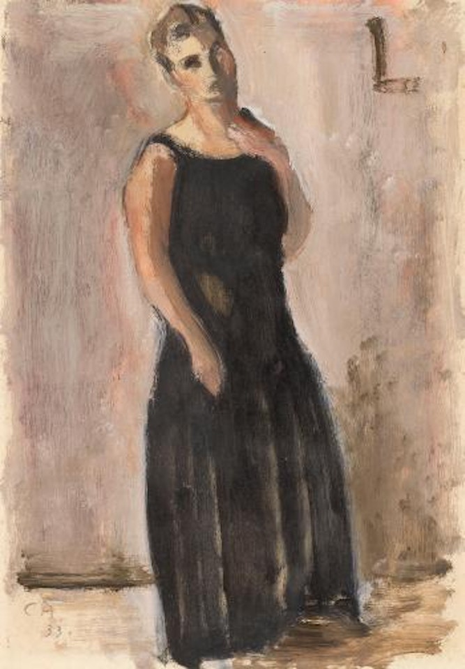 Dame im schwarzen Kleid. by Cuno Amiet
