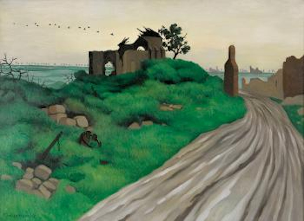Église des Hurlus en ruines. by Félix Vallotton