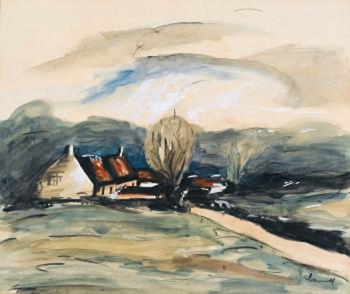Paysage avec ferme. by Maurice de Vlaminck