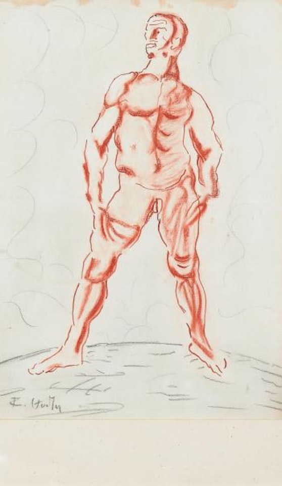 Studie zu männlichem Akt. by Ferdinand Hodler