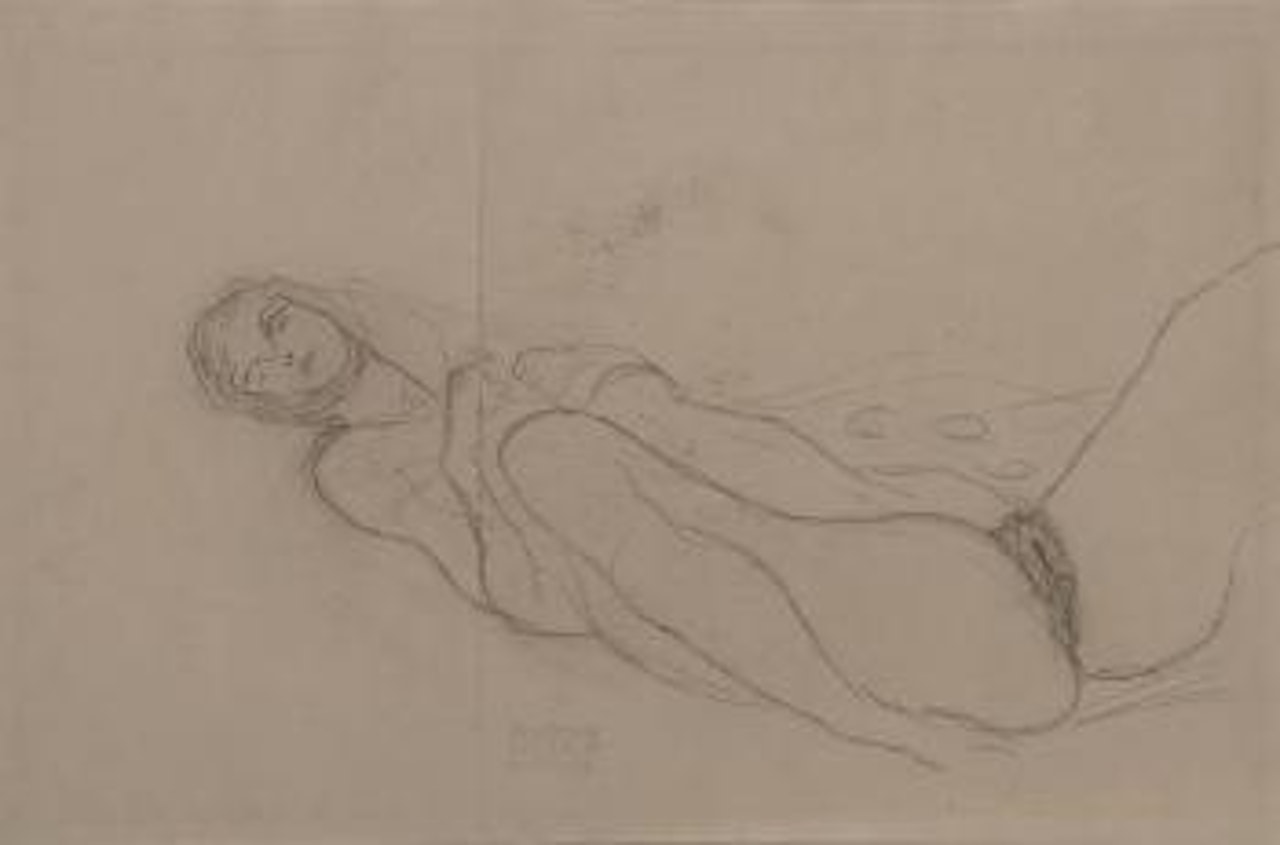 Femme nue endormie by Gustav Klimt