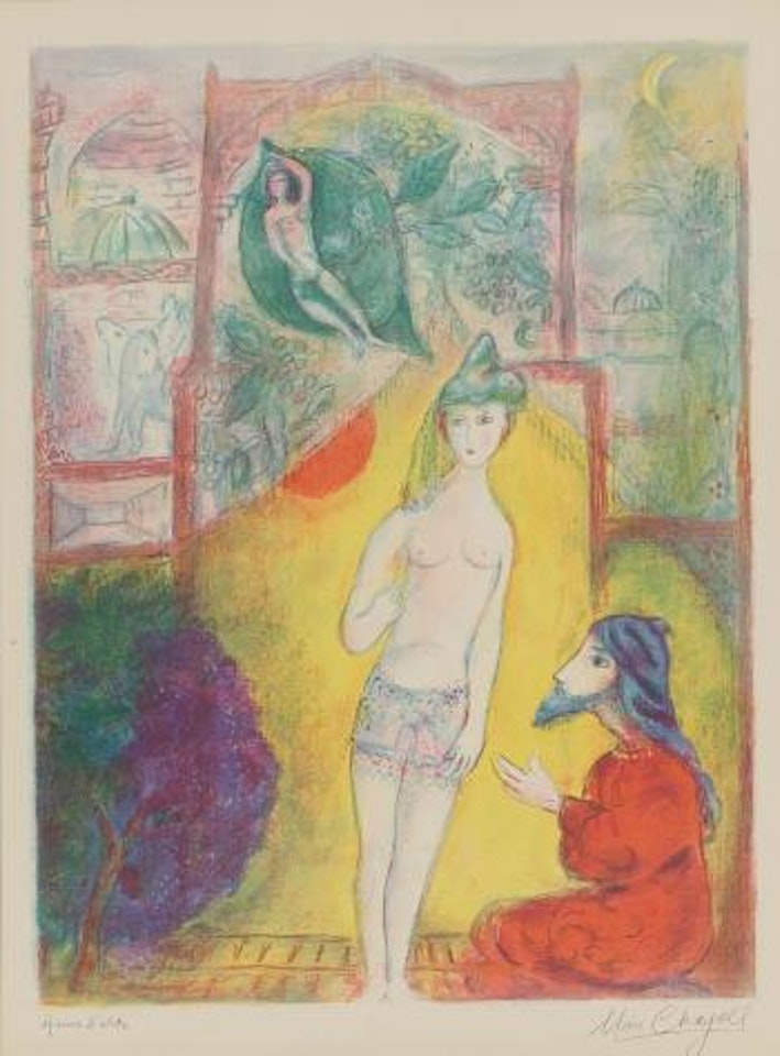 Four Tales From The Arabian Nights: Plate 1 (Mourlot 36) by Marc Chagall