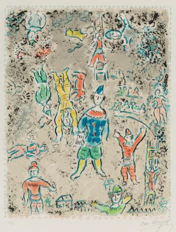 The Blue Clown (M.1032) by Marc Chagall