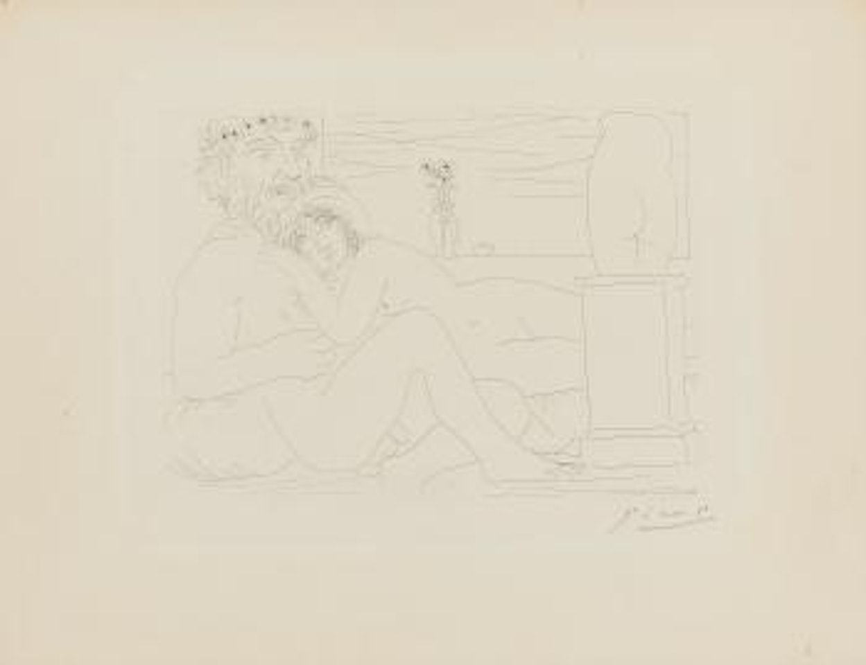 Le Repos Du Sculpteur Devant Le Petite Torse (B. 162) by Pablo Picasso