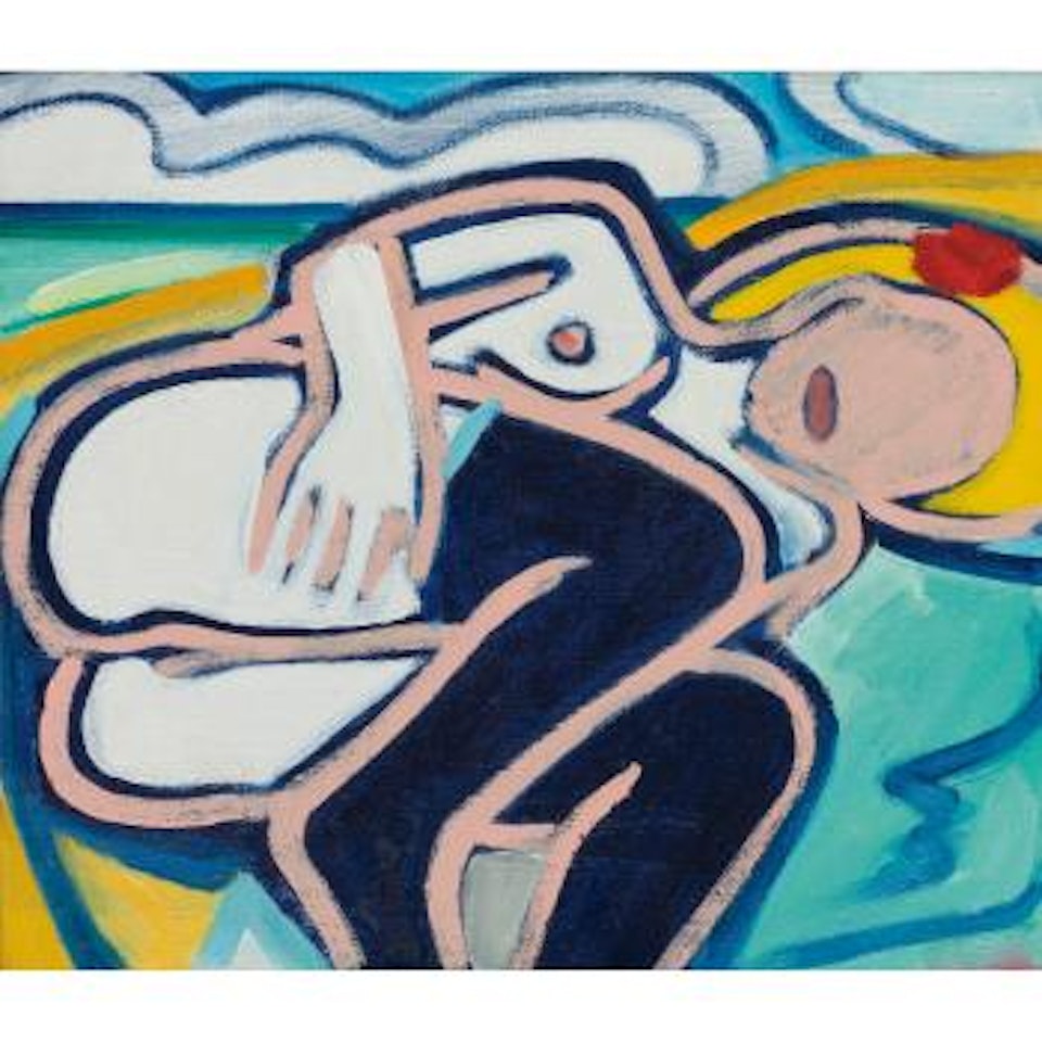 Study For Curled Up Blue Nude - Seascape by Tom Wesselmann