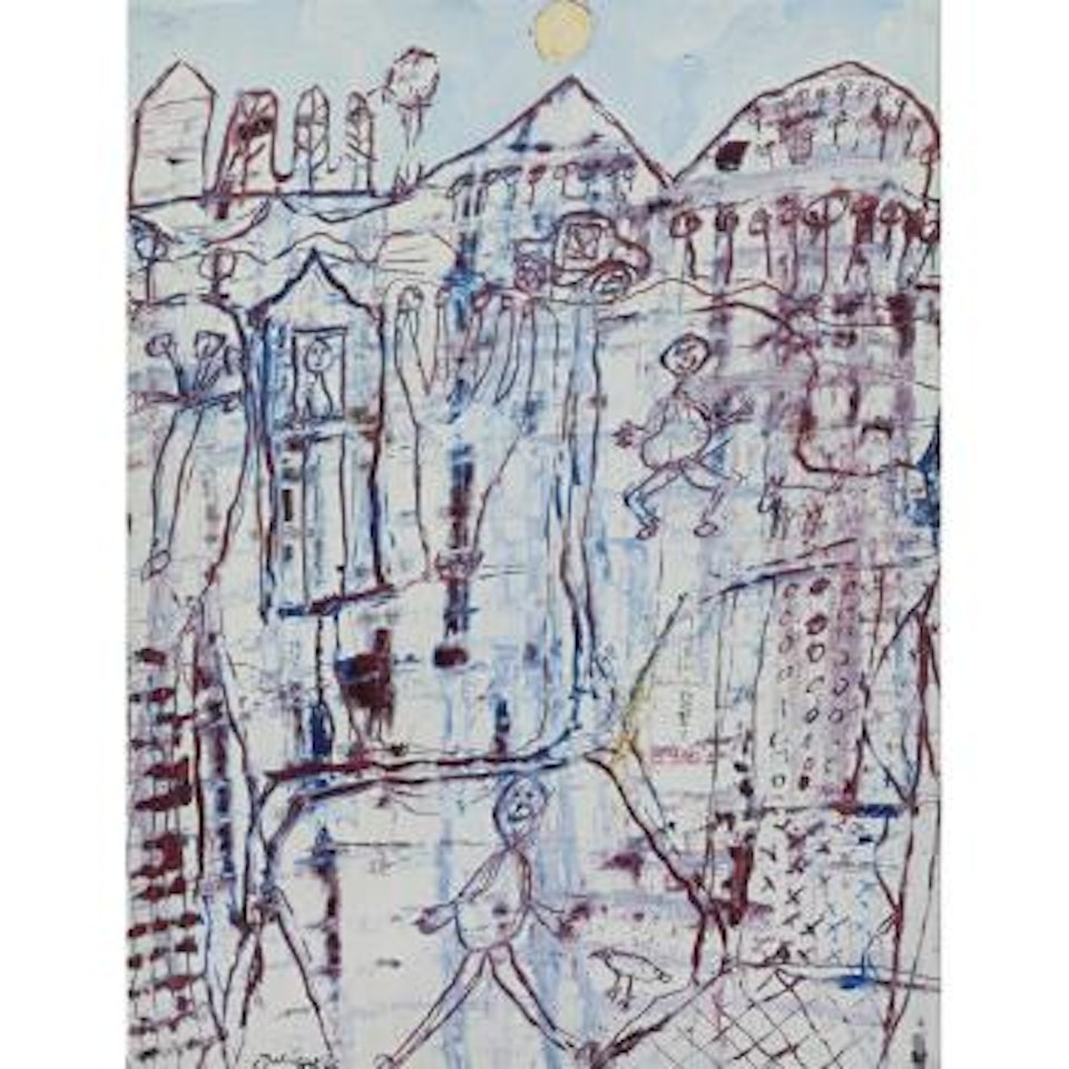 Paysage Avec Lune Et Oiseau by Jean Dubuffet