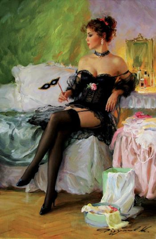 Jeune fille au masque noir by Constantin Razoumov