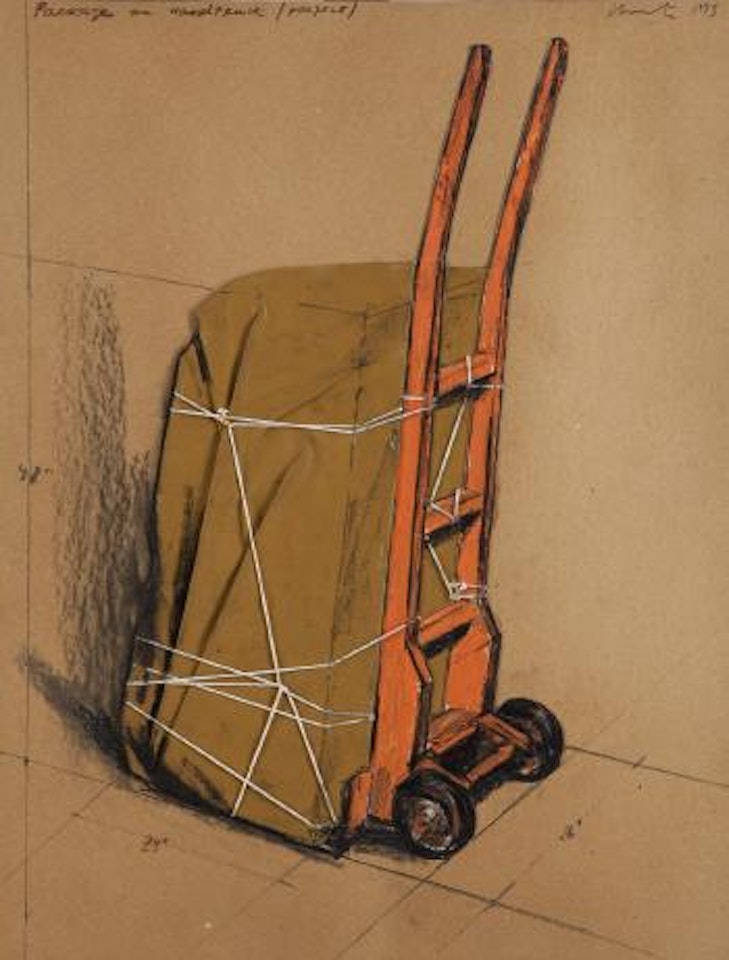 Package on handtruck (project) by Christo