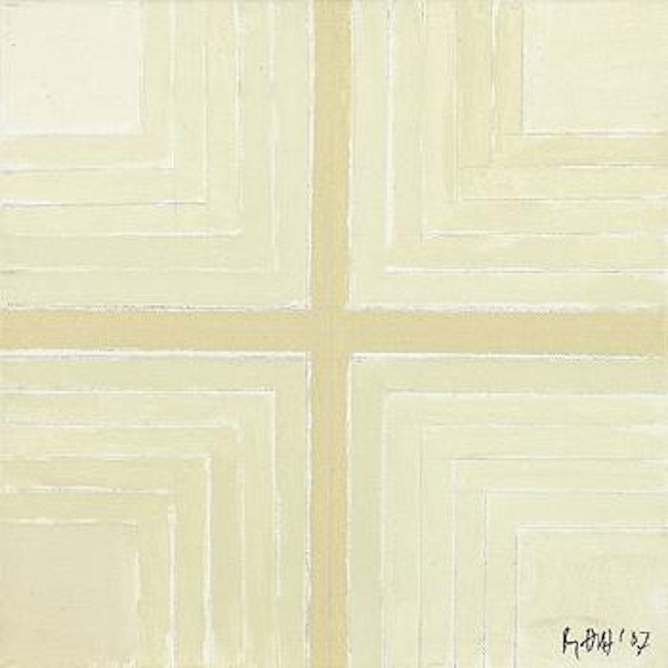 White cross by Sayed Haider Raza