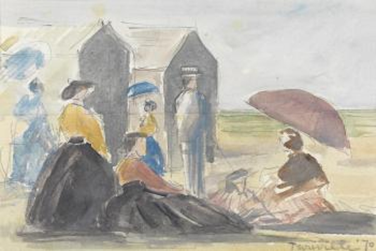 Women on the beach by Eugène Boudin