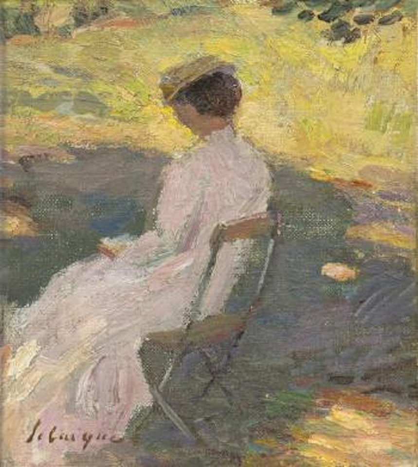 Jeune Femme Assise dans le Jardin by Henri Lebasque