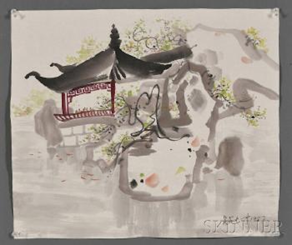 Landscape with a house by Wu Guanzhong