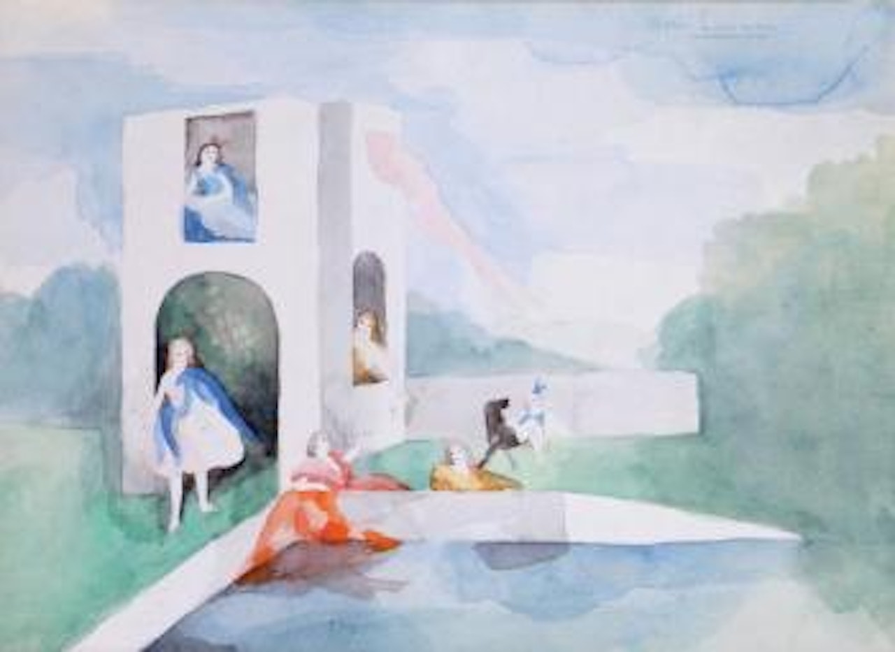 Femme près du bassin by Marie Laurencin