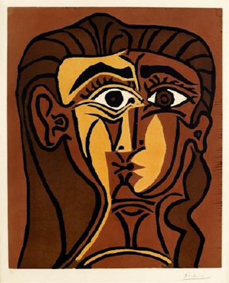 Tete de femme (Portrait de Jacqueline de face II) by Pablo Picasso