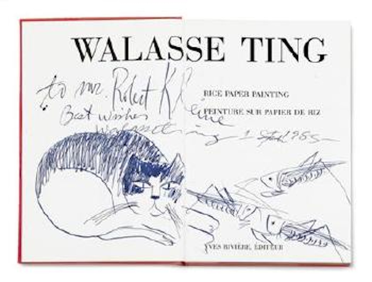 Untitled (Cat with fish) by Walasse Ting