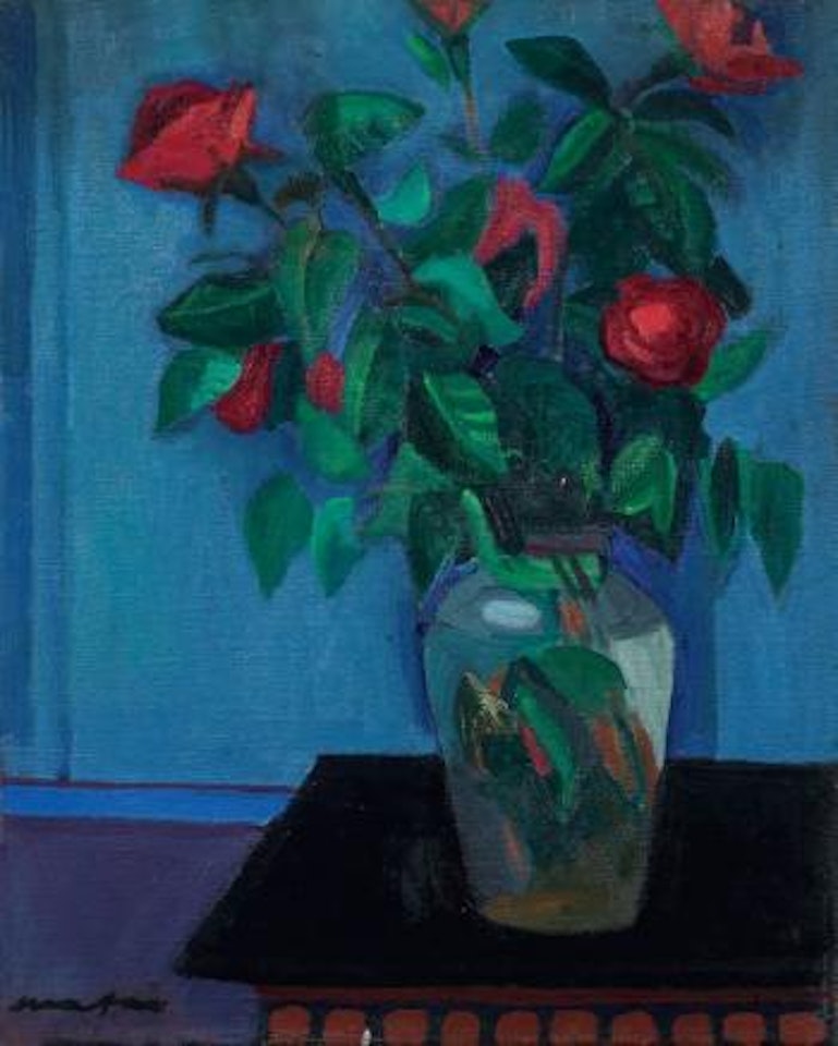 Vaso di rose by Mario Mafai