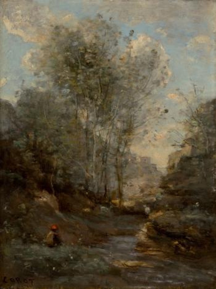 Le vallon des chevres (Souvenir du Lac de Garde) by Jean Baptiste Camille Corot