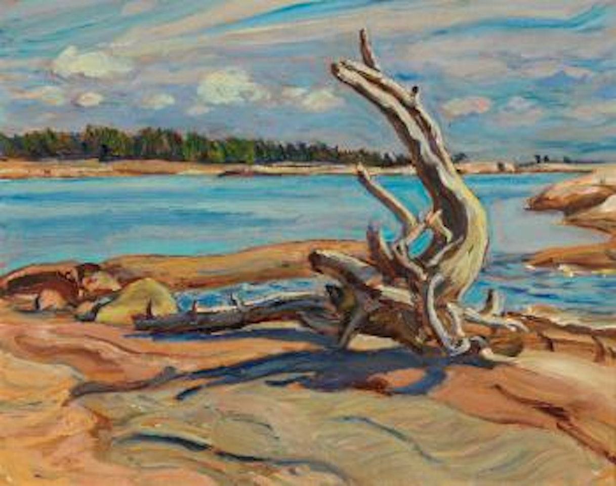 Morris Island - split rock in distance by Alexander Young Jackson