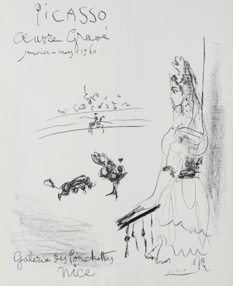 Femme au balcon, Affiche Oeuvre Gravé (Bloch 1289, Mourlot 335) by Pablo Picasso