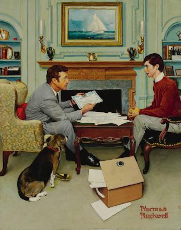 Father And Son by Norman Rockwell