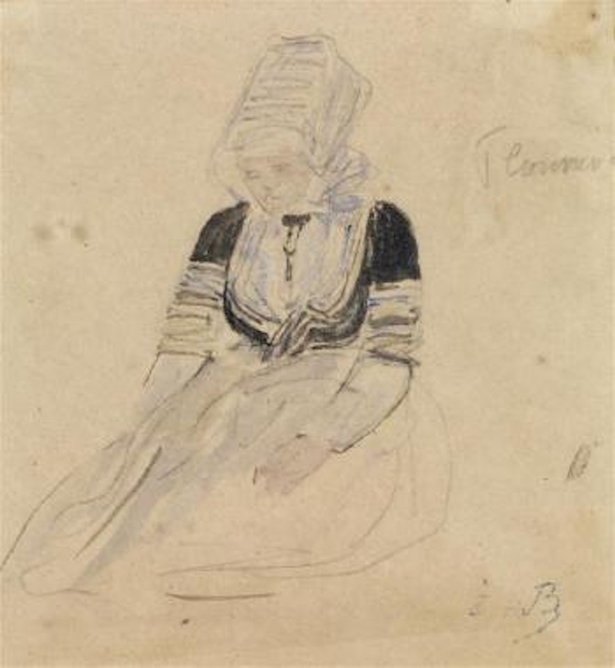 Bretonne assise by Eugène Boudin