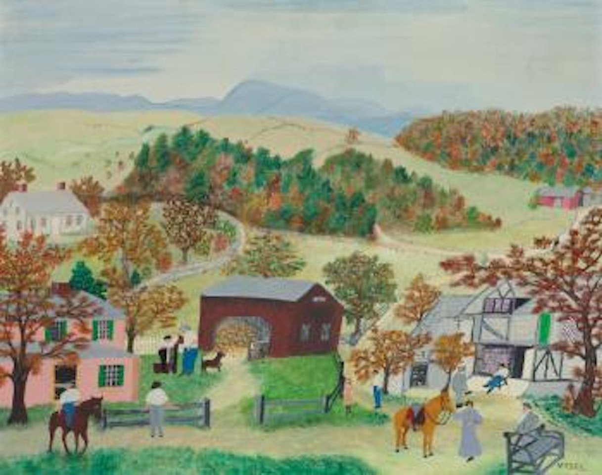 Saddle Bags by Grandma Moses