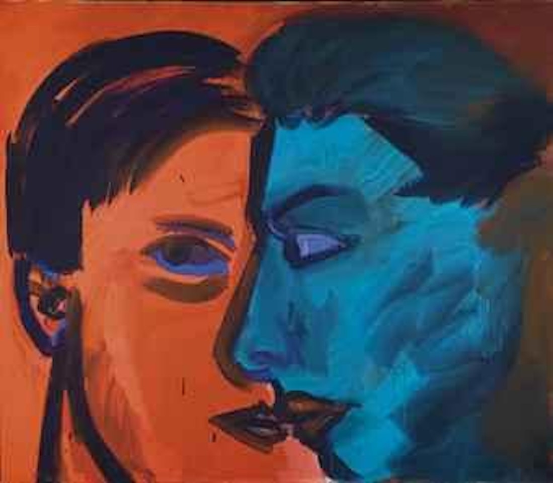 Kuss blau-rot by Rainer Fetting