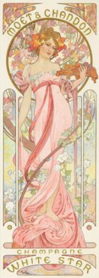 Moet & Chandon / Champagne White Star by Alphonse Mucha