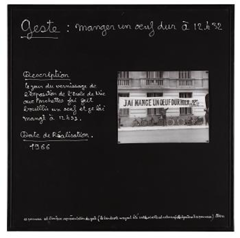 Geste: Manger Un Oeuf Dur À12h32 by Ben Vautier
