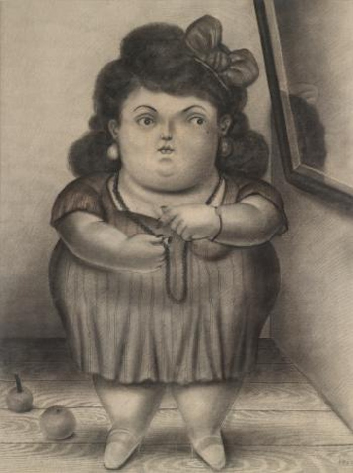 Niña Mirándose Al Espejo by Fernando Botero
