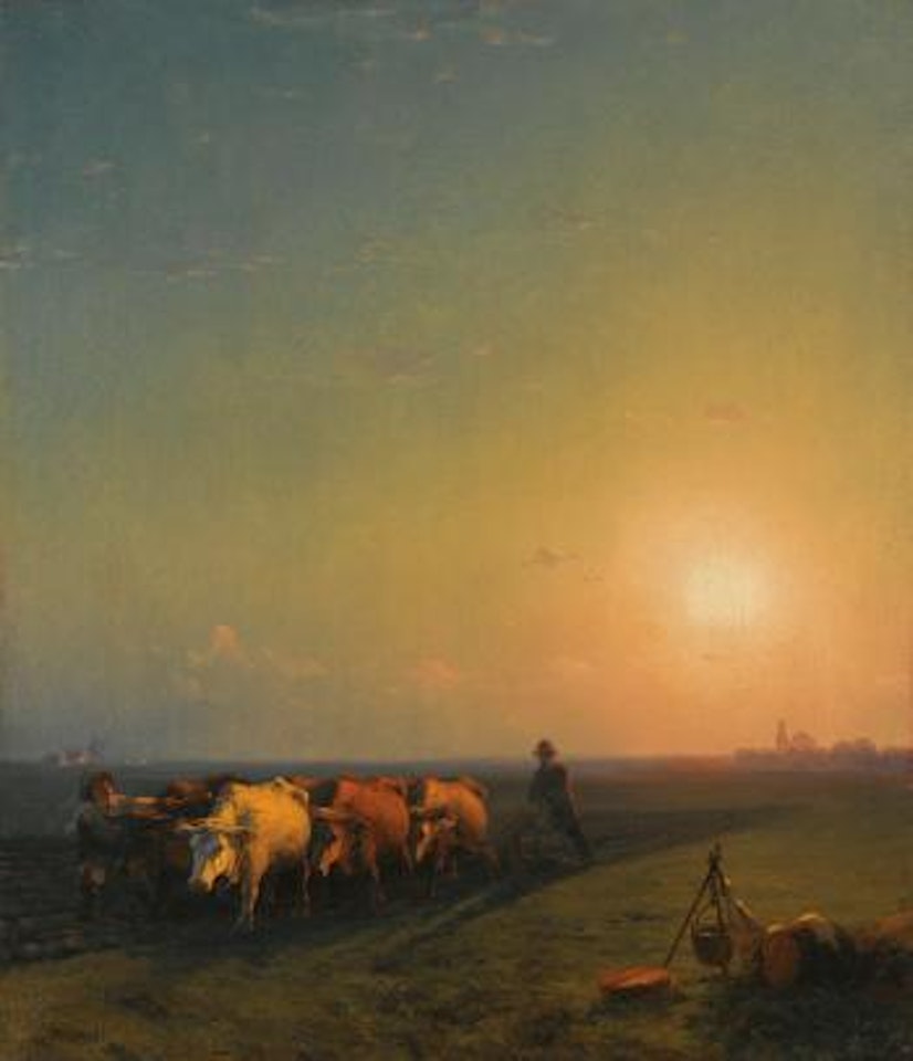 Ploughing The Fields, Crimea by Ivan Konstantinovich Aivazovsky