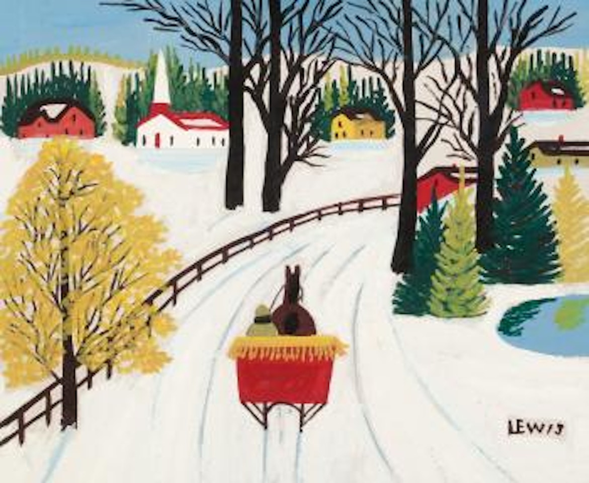 Horse And Sleigh, Winter by Maud Lewis