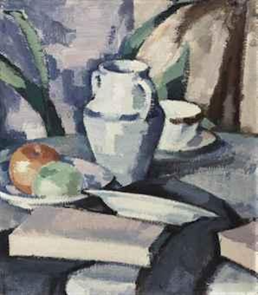 Still life with Vase and Books by Samuel John Peploe