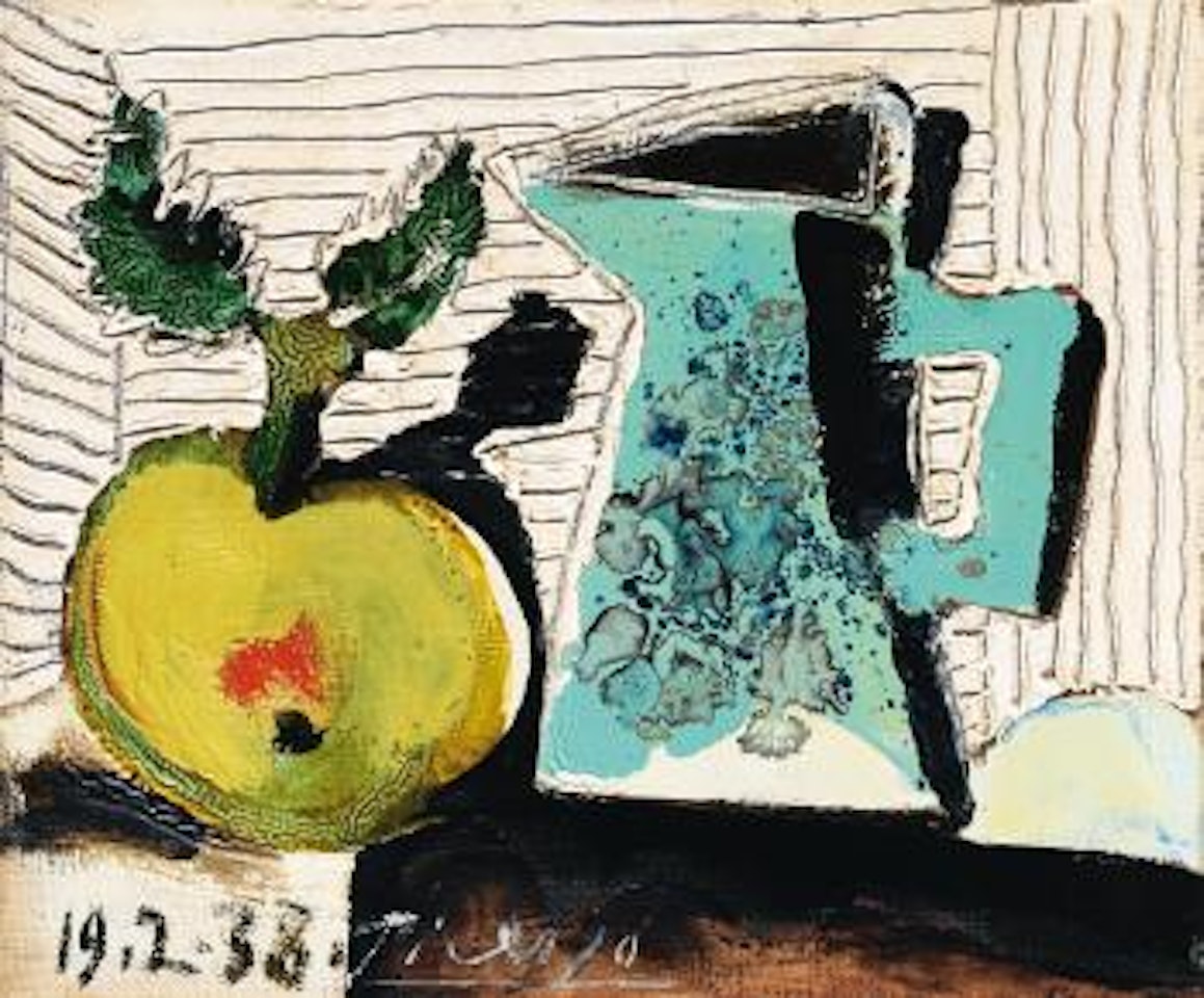 Nature Morte ÃÂ  La Pomme Et Au Pichet Bleu by Pablo Picasso