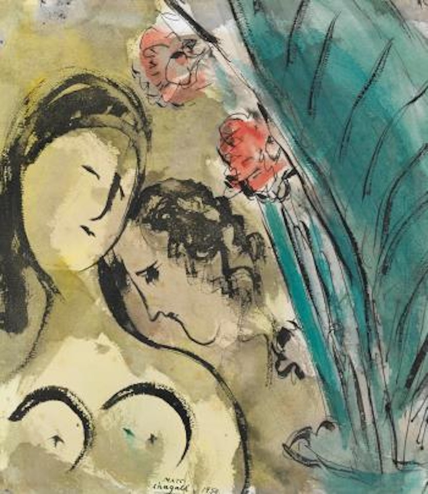 Couple Aux Amaryllis by Marc Chagall