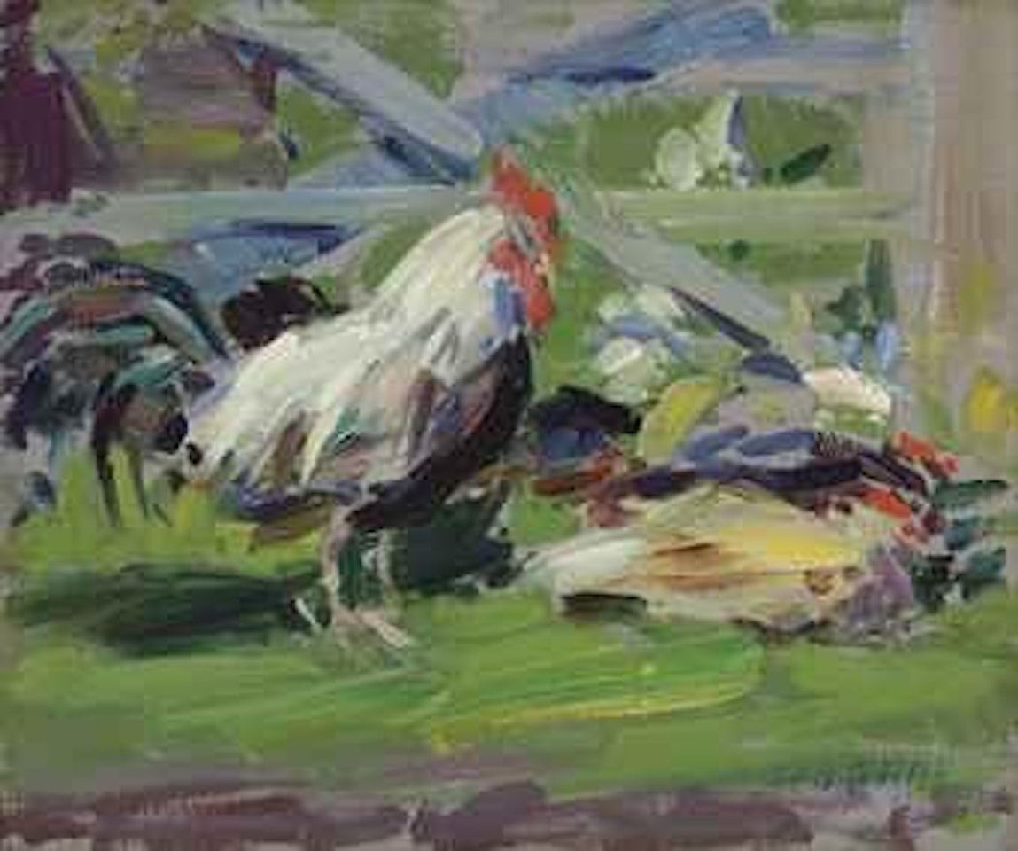 Cockerel in a Farmyard by Francis Campbell Boileau Cadell