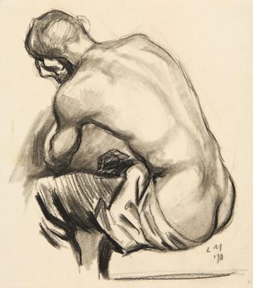 Männlicher Rückenakt by Ludwig Meidner