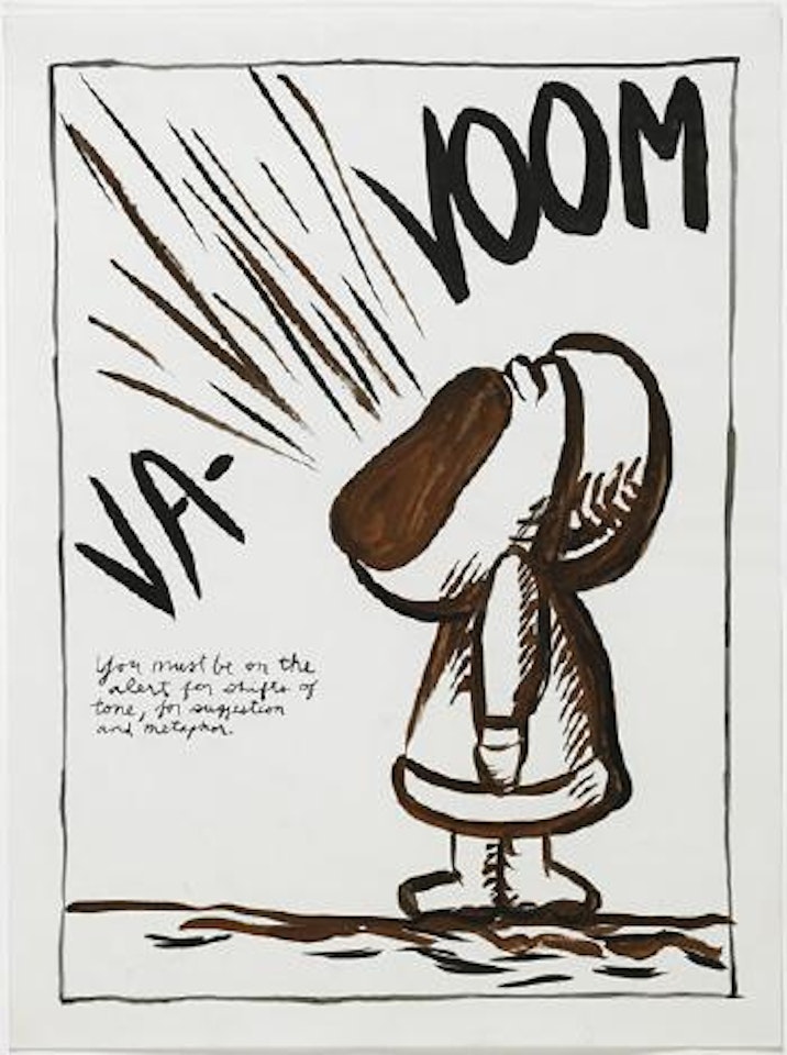 Untitled (VA-VOOM you must be on the alert for shifts of tone, for suggestion and metaphor) by Raymond Pettibon