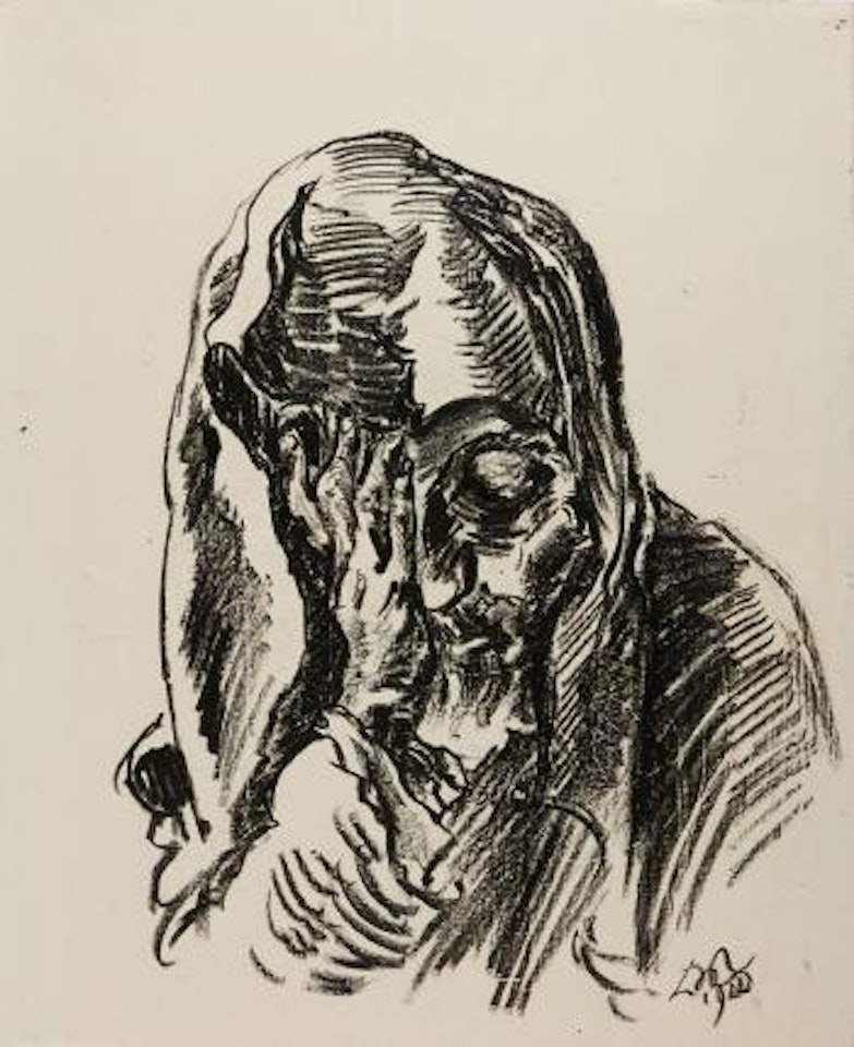 Selbstportrait im Gebetsmantel by Ludwig Meidner