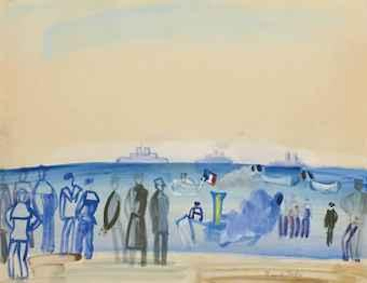 L'escadre à Golfe-Juan by Raoul Dufy